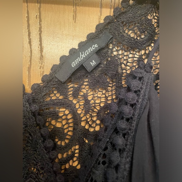 Ambiance Boutique Lace Romper, Black, Size M - Picture 8 of 10